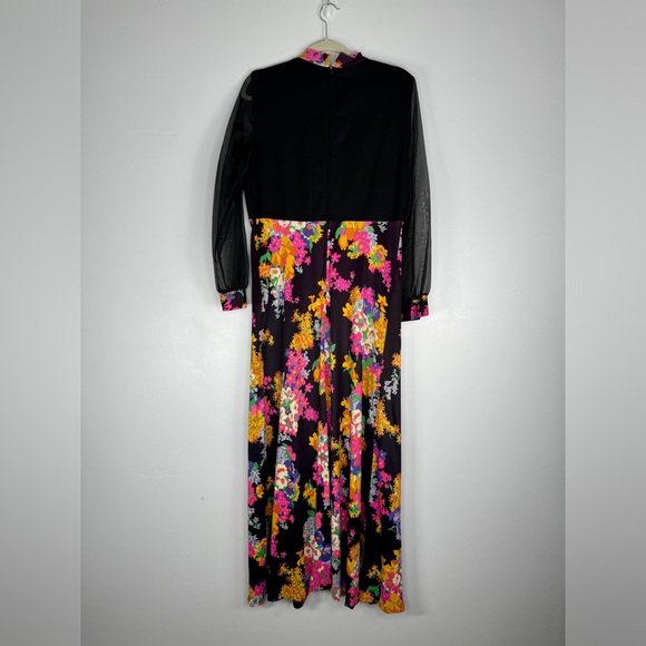 Vintage Montgomery Ward Maxi Dress Sz 8 Floral Conservative - Picture 4 of 8